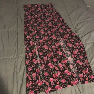 Maxi Floral Skirt With Side Slits